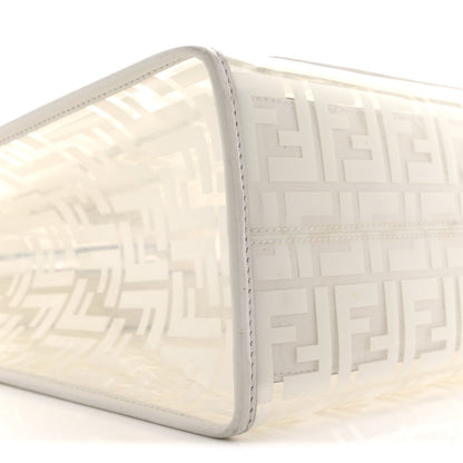 TPU FF Vitello Century Plexiglass Medium Runaway Shopper Tote White
