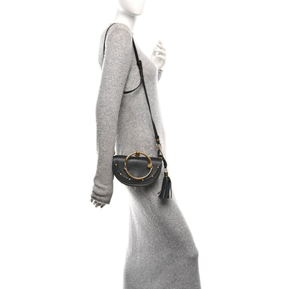 Calfskin Small Nile Bracelet Minaudiere Bag Black