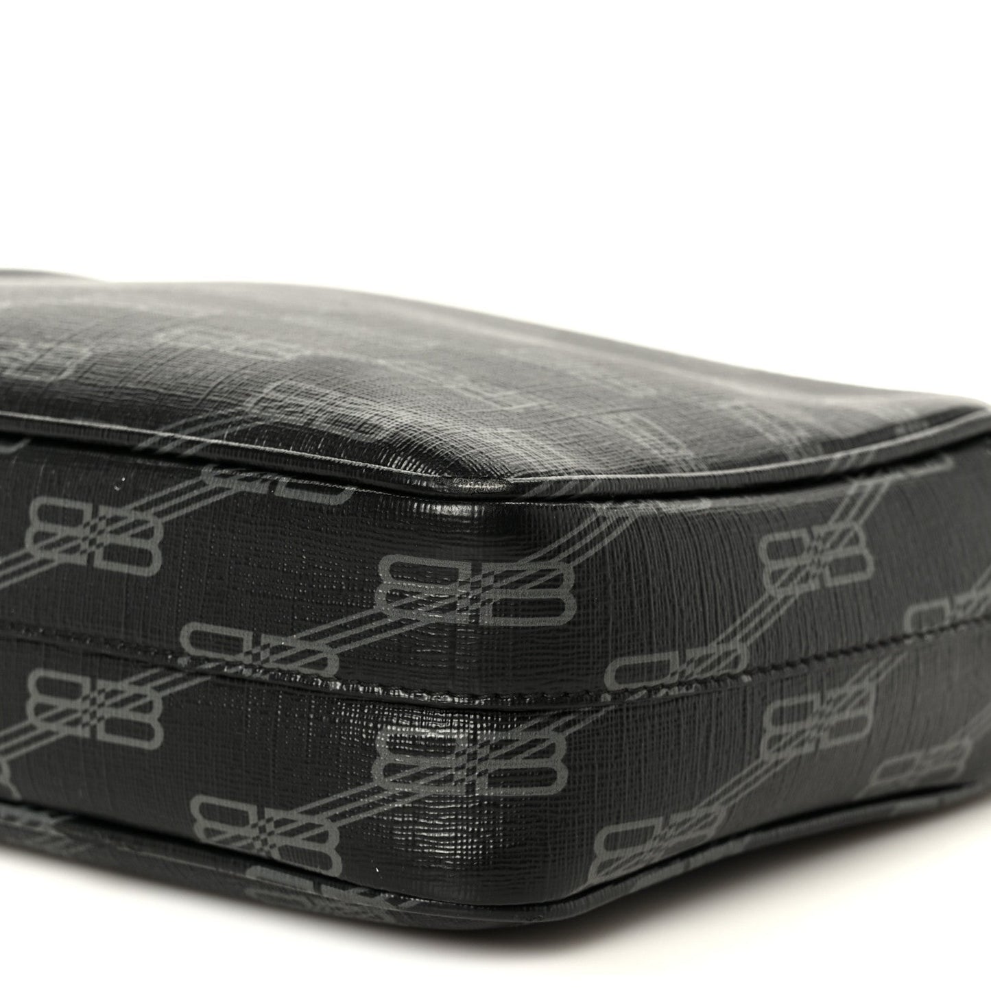 Coated Canvas BB Monogram Medium Signature Camera Bag Black Grey