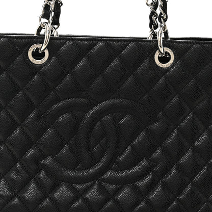 Caviar Quilted Grand Shopping Tote GST Black