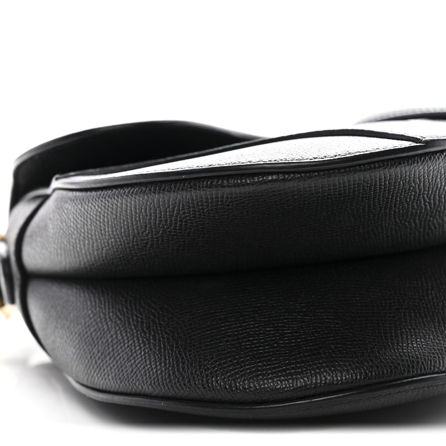 Grained Calfskin Saddle Bag Black