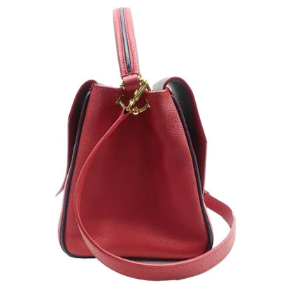 LOUIS VUITTON Double V Monogram Leather Shoulder Bag Cerise
