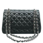 CHANEL Jumbo Classic Double Flap Quilted Leather Shoulder Bag Black
