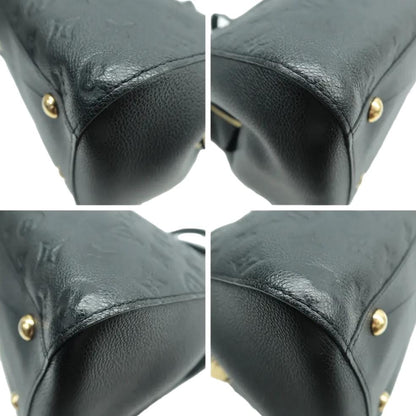 LOUIS VUITTON Montaigne GM Empreinte Leather Shoulder Bag Black