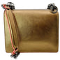 FENDI Kan I Small Studded Metallic Leather Chain Shoulder Bag Gold