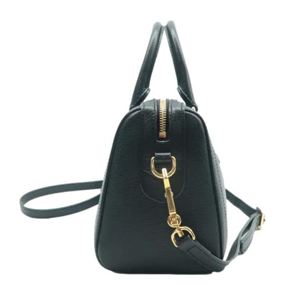 GUCCI Ophidia GG Web Leather Top Handle Shoulder Bag Black 524532