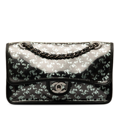 Chanel Coco Mark Black Lace Star Lace Calfskin and Vinyl Shoulder Bag