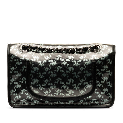 Chanel Coco Mark Black Lace Star Lace Calfskin and Vinyl Shoulder Bag