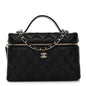 Caviar Quilted Top Handle Slim Vanity With Chain Black