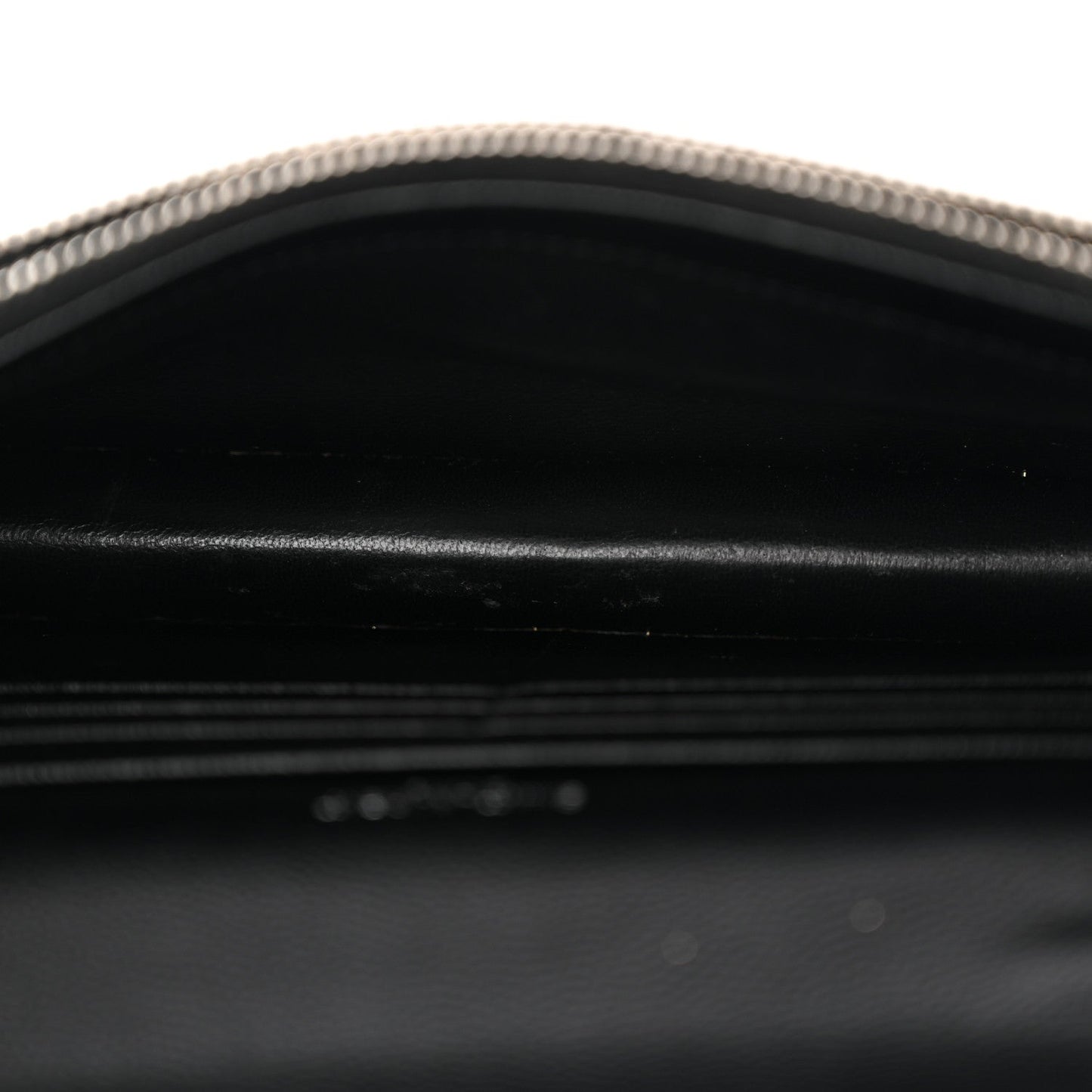 Grain De Poudre Matelasse Chevron Monogram Envelope Chain Wallet Black
