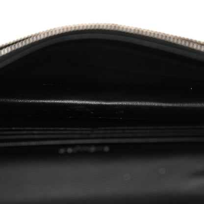 Grain De Poudre Matelasse Chevron Monogram Envelope Chain Wallet Black