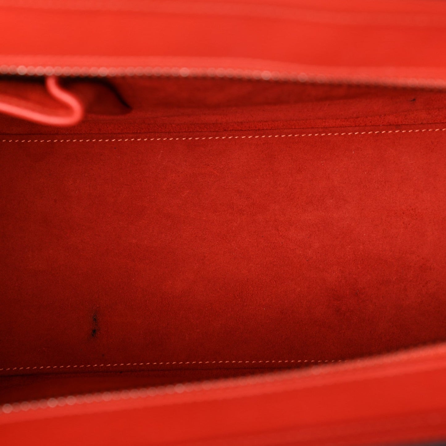 Drummed Calfskin Micro Luggage Vermillion