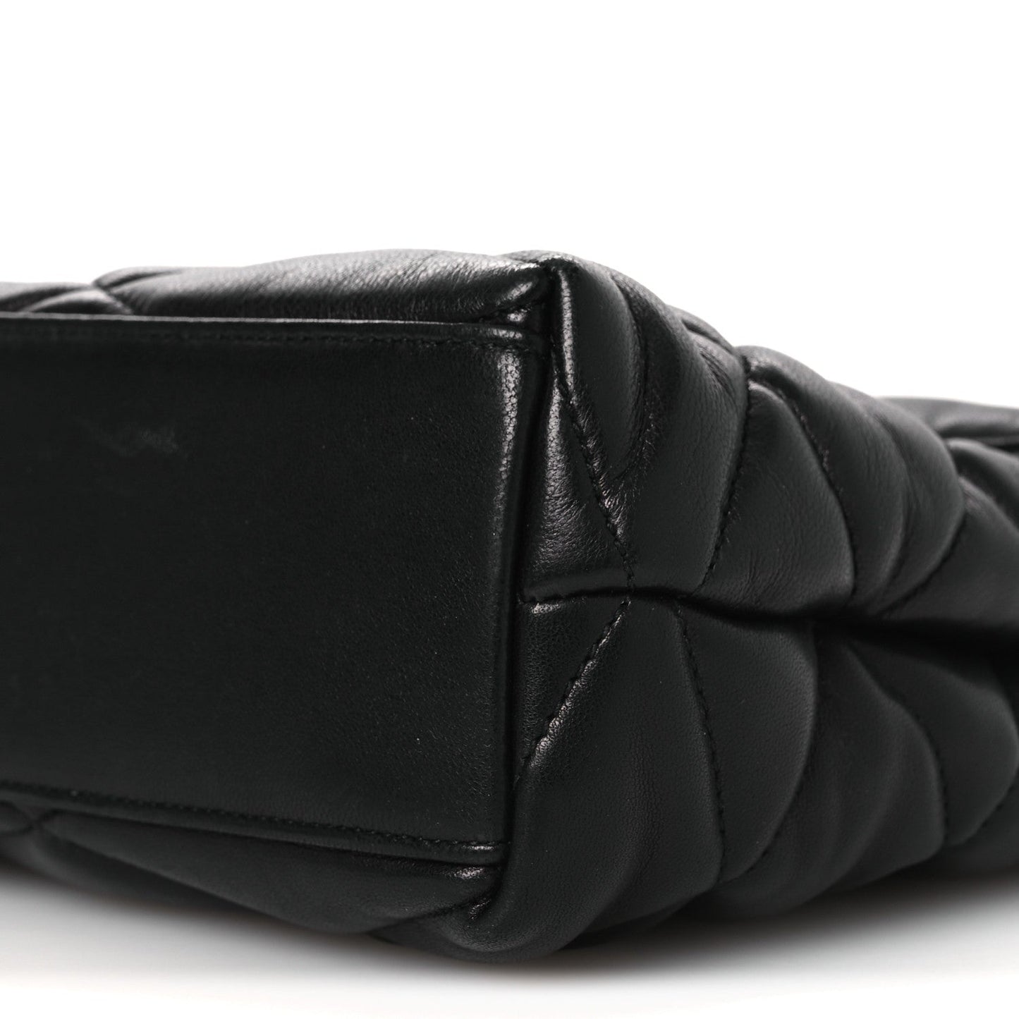 Lambskin Quilted Sade Puffer Envelope Clutch Black