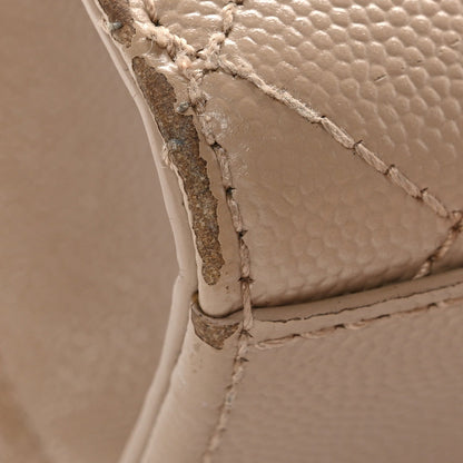 Grain De Poudre Textured Mixed Matelasse Medium Triquilt Monogram Satchel Dark Beige