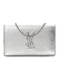 Metallic Crinkled Calfskin Belle de Jour Chain Clutch Silver