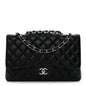 Lambskin Quilted Jumbo Single Flap Black