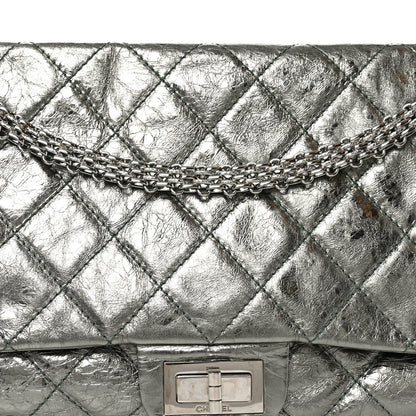 Metallic Aged Calfskin Quilted 2.55 Reissue 227 Flap Vert Fonce
