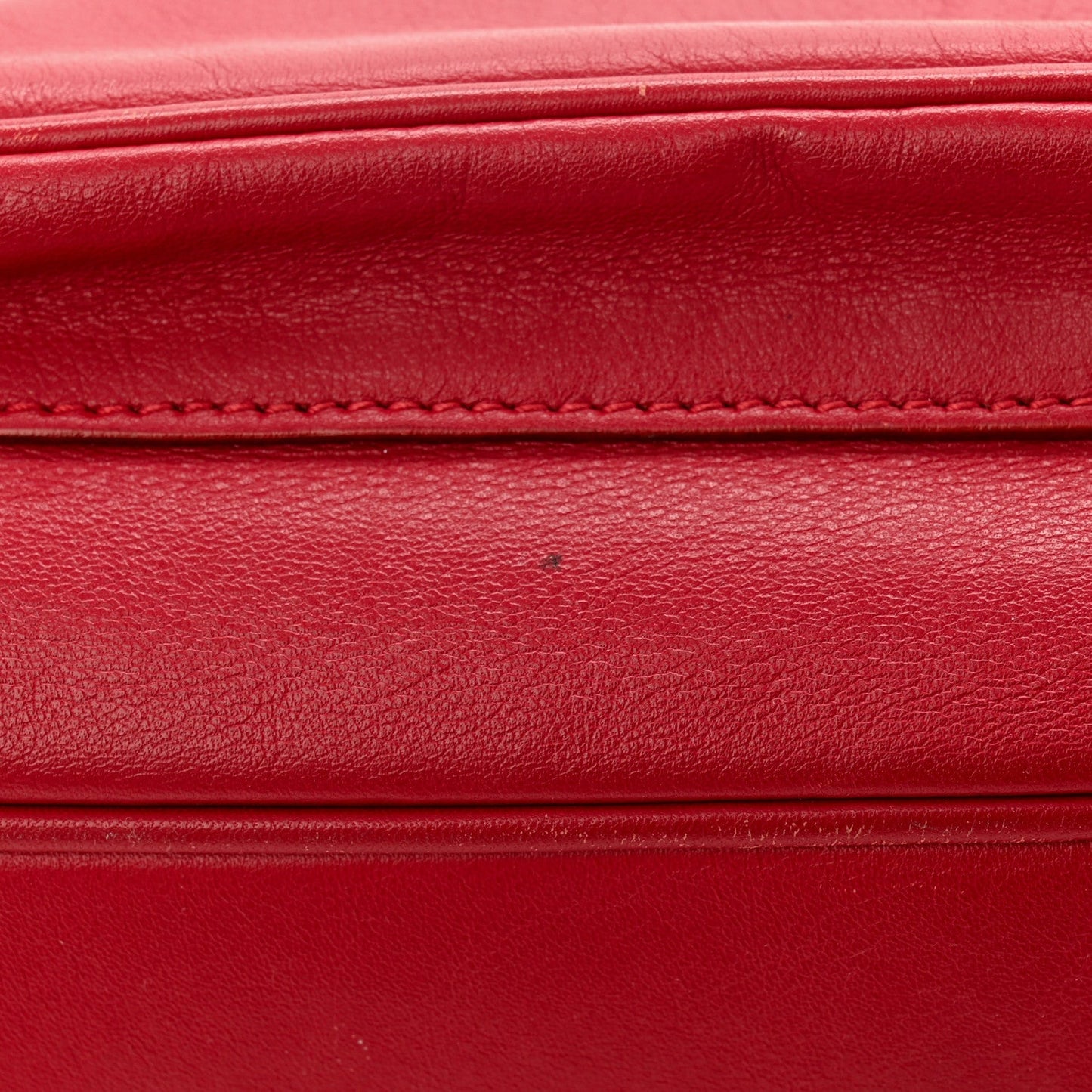 Calfskin Gancini Chain Shoulder Bag Red