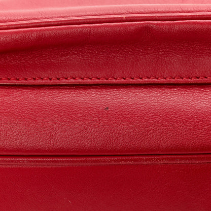 Calfskin Gancini Chain Shoulder Bag Red