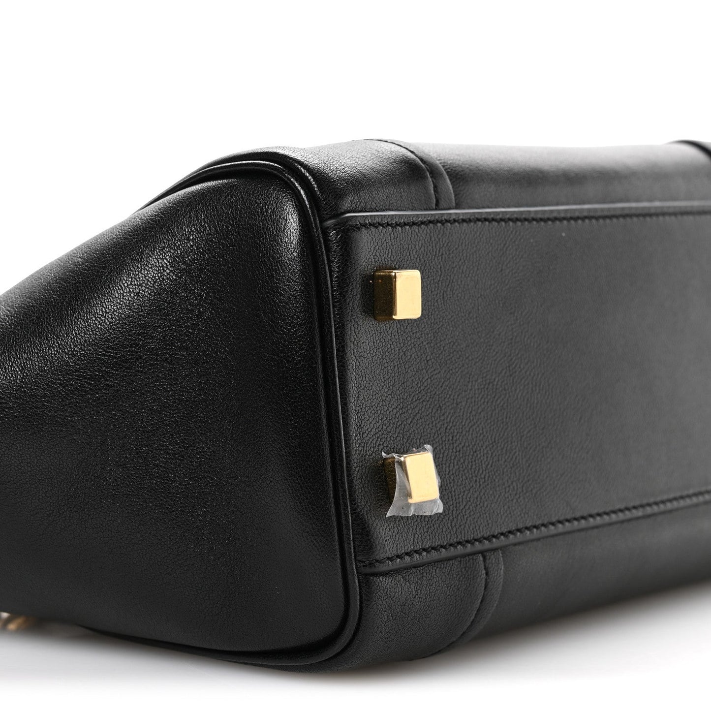 Supple Shiny Lambskin Little New Luggage Black