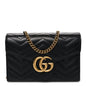 Calfskin Matelasse GG Marmont Chain Wallet Black