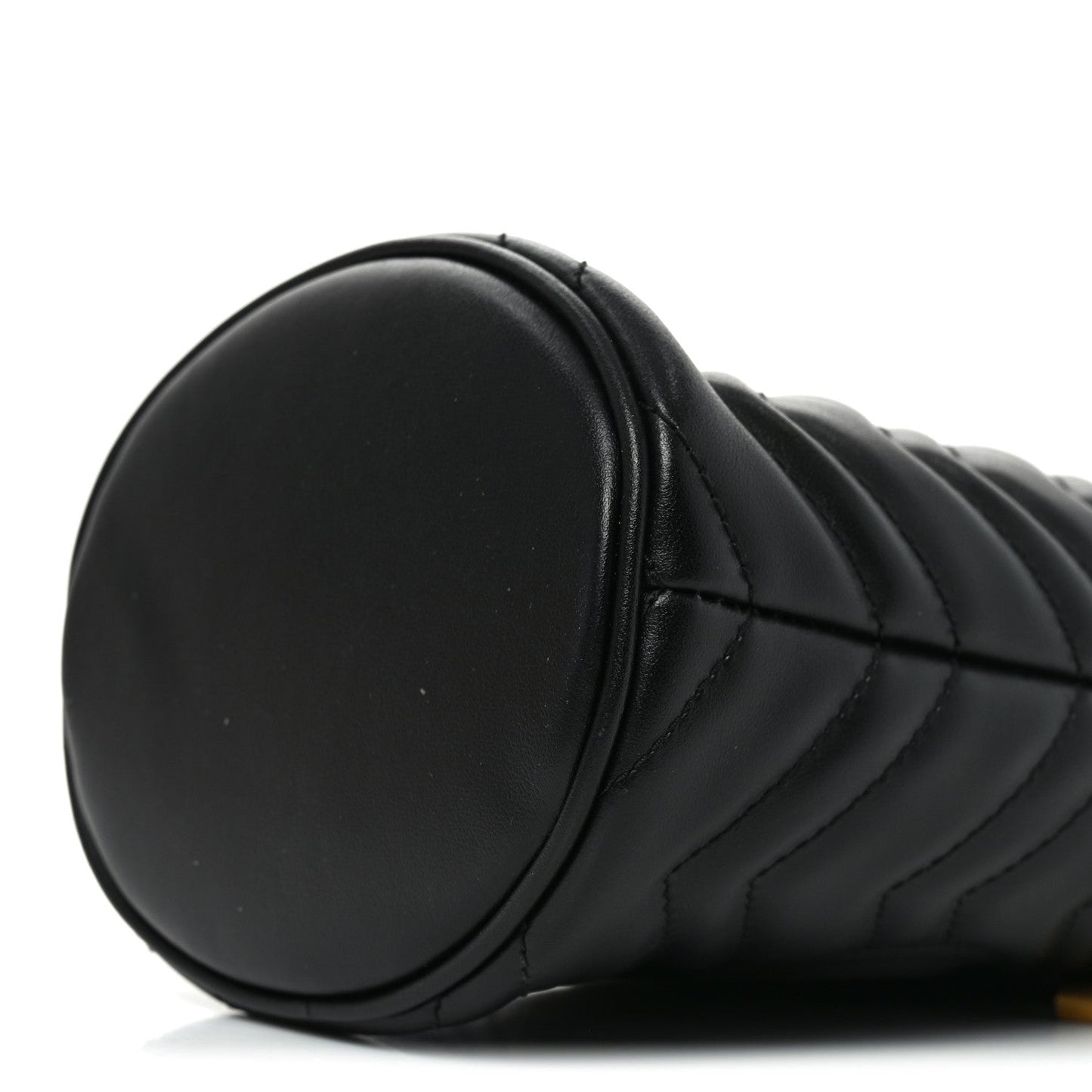 Calfskin Matelasse Mini GG Marmont 2.0 Bucket Bag Black