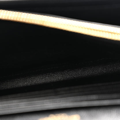 Grain De Poudre Matelasse Chevron Monogram Chain Wallet Black