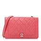 Crumpled Calfskin Quilted Bi Vintage Small Single Flap Pink