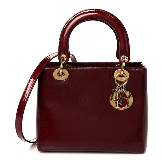 Patent Diorissimo Medium Lady Dior Burgundy Red