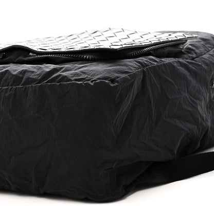 Nappa Nylon Intreccio Packable Backpack Black