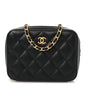 Lambskin Quilted CC Pearl Crush Camera Case Black