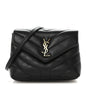 Calfskin Y Quilted Monogram Toy Loulou Crossbody Bag Black
