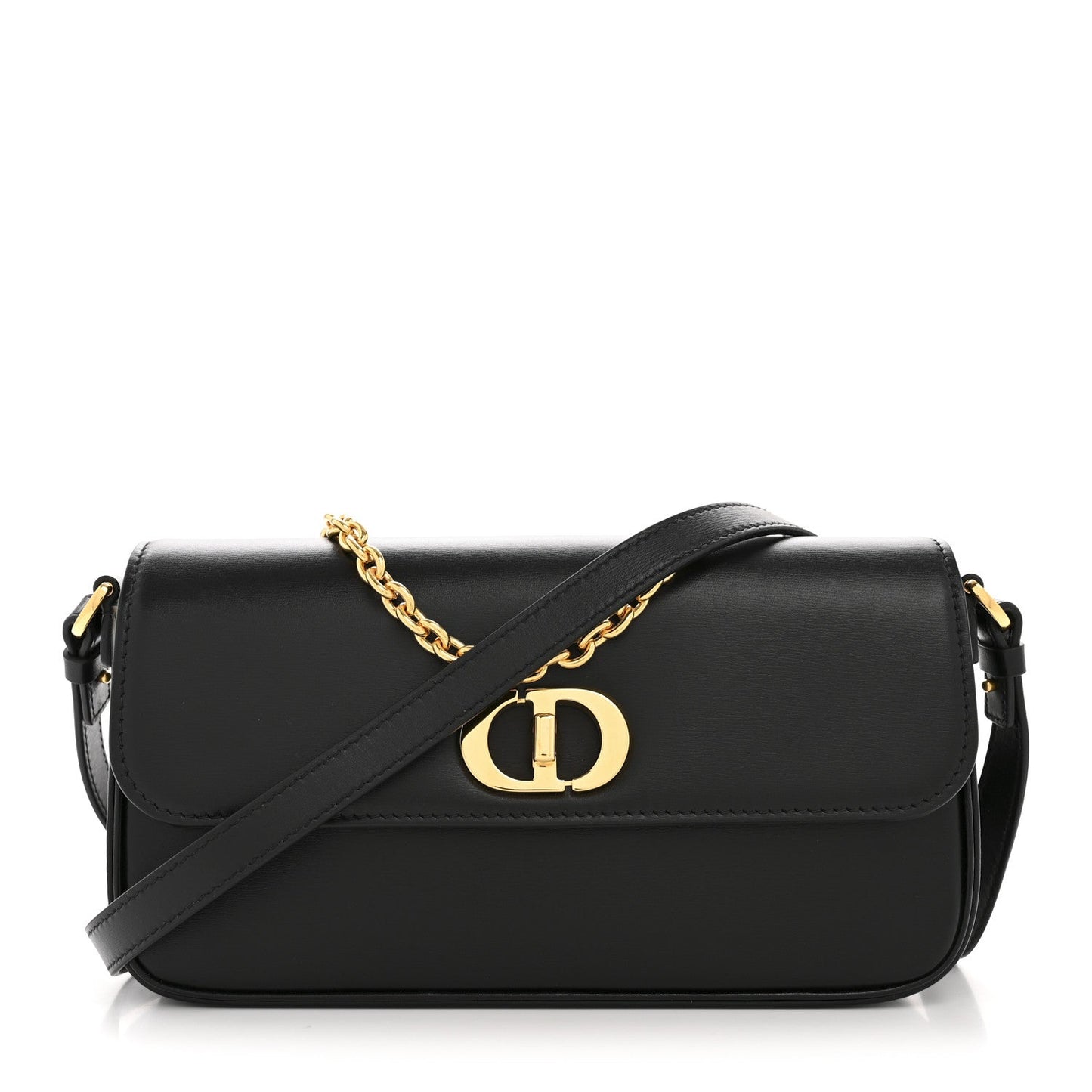 Box Calfskin 30 Montaigne Avenue Pouch Black