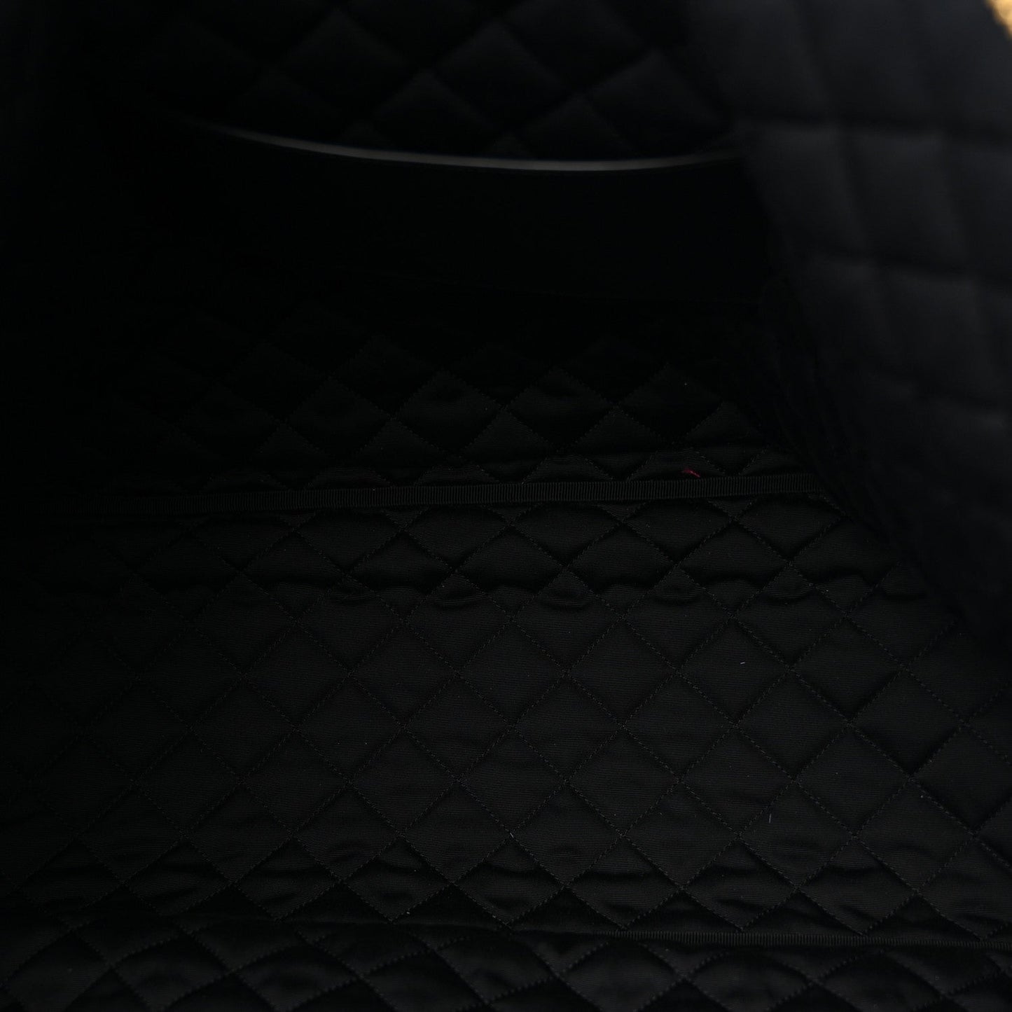 Calfskin Quilted ES Giant Travel Bag Black