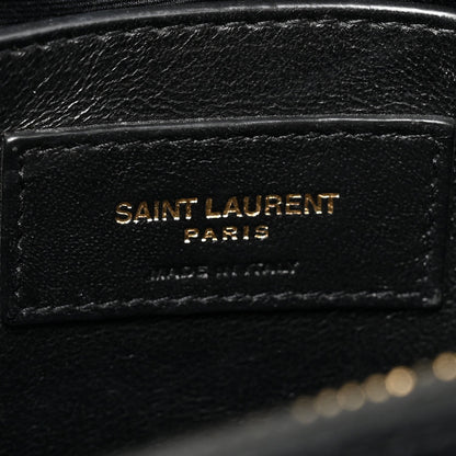 Calfskin Y Quilted Monogram Small Loulou Chain Satchel Black