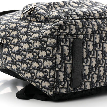 Oblique Calfskin Rider Backpack Beige Black