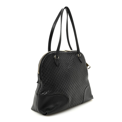 Soft Microguccissima Medium Bree Shoulder Bag Black