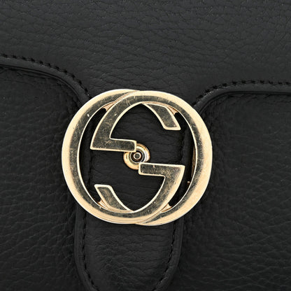 Dollar Calfskin Small Interlocking G Shoulder Bag Black