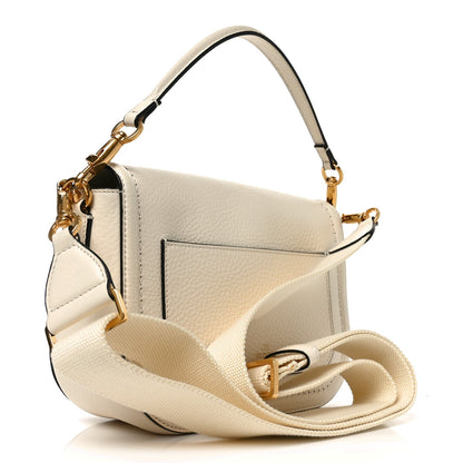 Soft Grainy Calfskin Alltime Shoulder Bag White