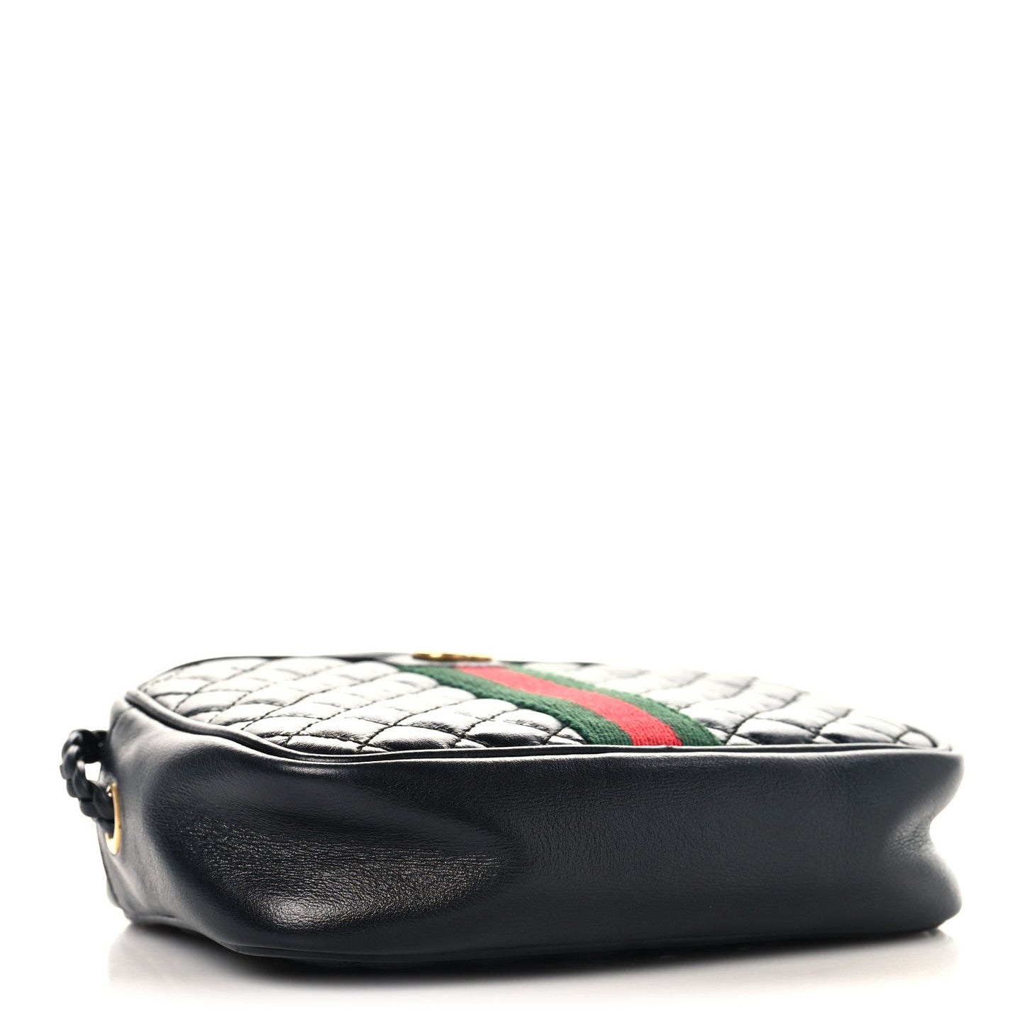 Calfskin Trapuntata Web Mini GG Shoulder Bag Black
