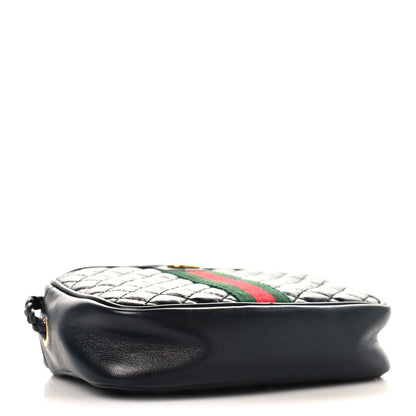 Calfskin Trapuntata Web Mini GG Shoulder Bag Black