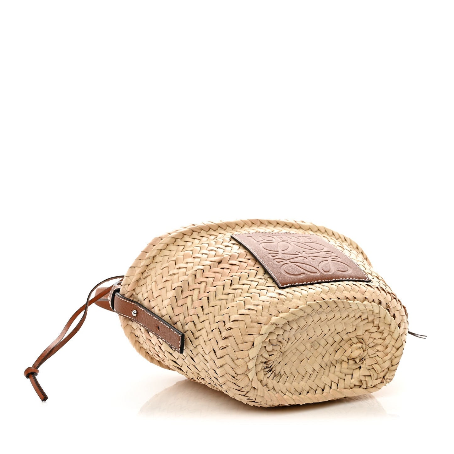 Raffia Drawstring Basket Tote Bag Natural Tan