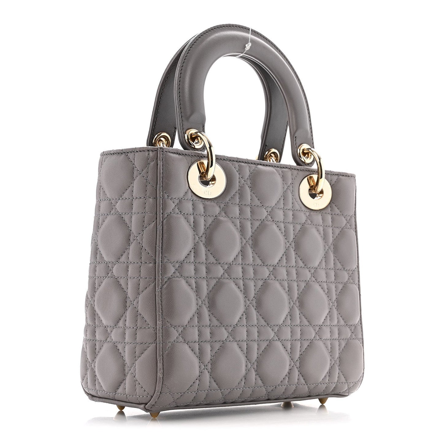 Lambskin Cannage Small Lady Dior Grey
