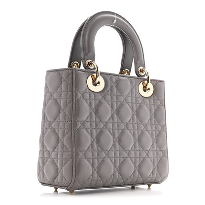 Lambskin Cannage Small Lady Dior Grey
