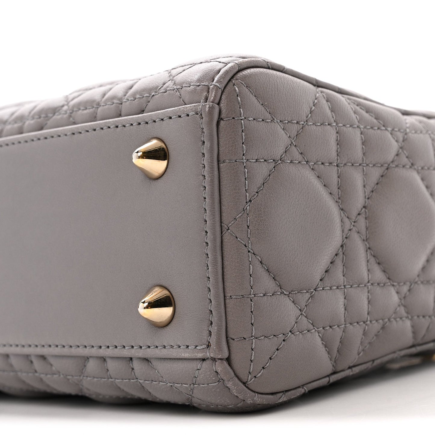 Lambskin Cannage Small Lady Dior Grey