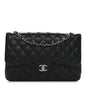 Caviar Quilted Jumbo Double Flap Black