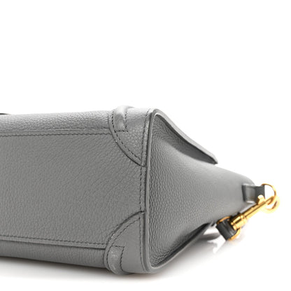 Baby Drummed Calfskin Nano Luggage Kohl