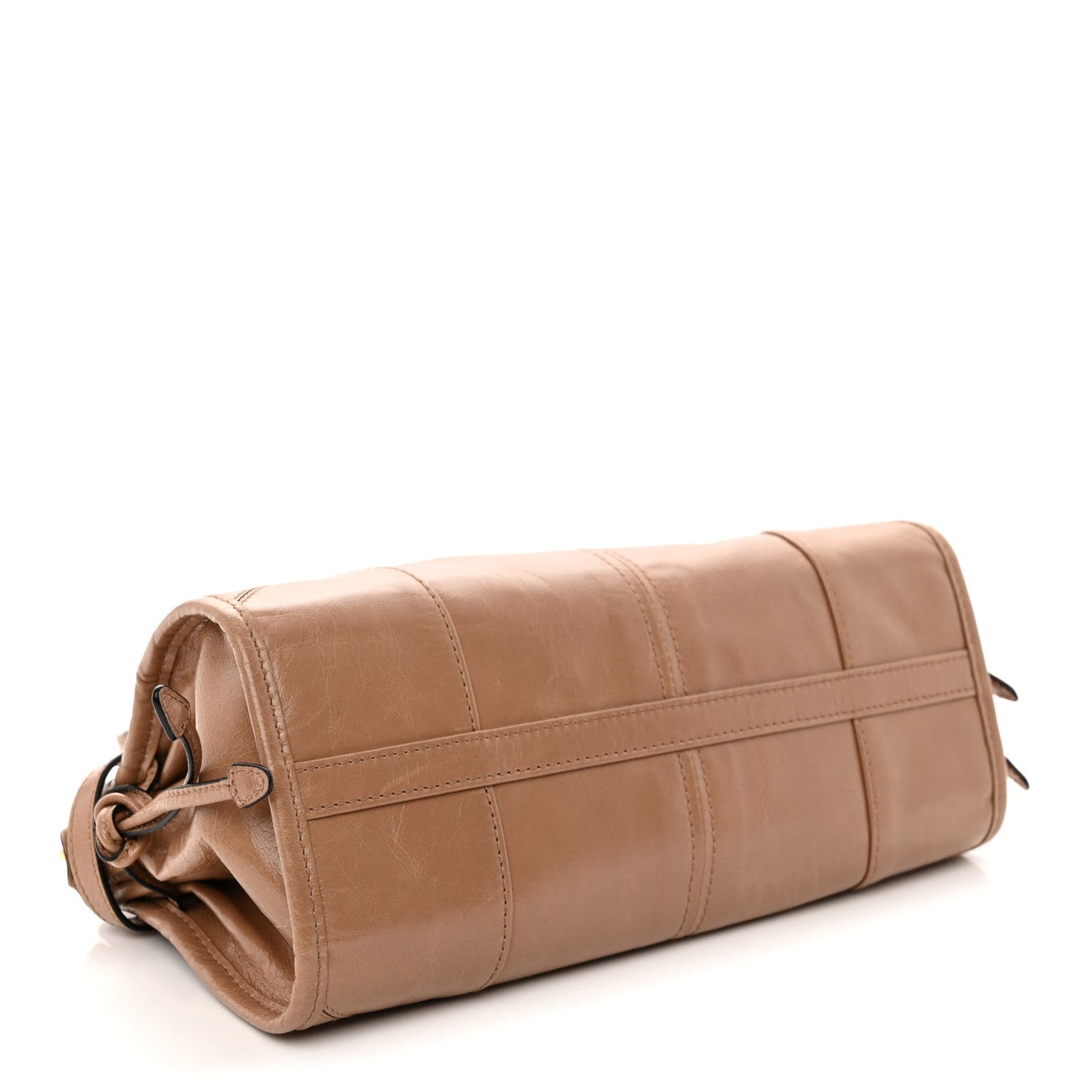 Glossy Calfskin Triangle Small Bonnie Shoulder Bag Cameo