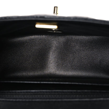Lambskin Quilted Mini Square Flap Black