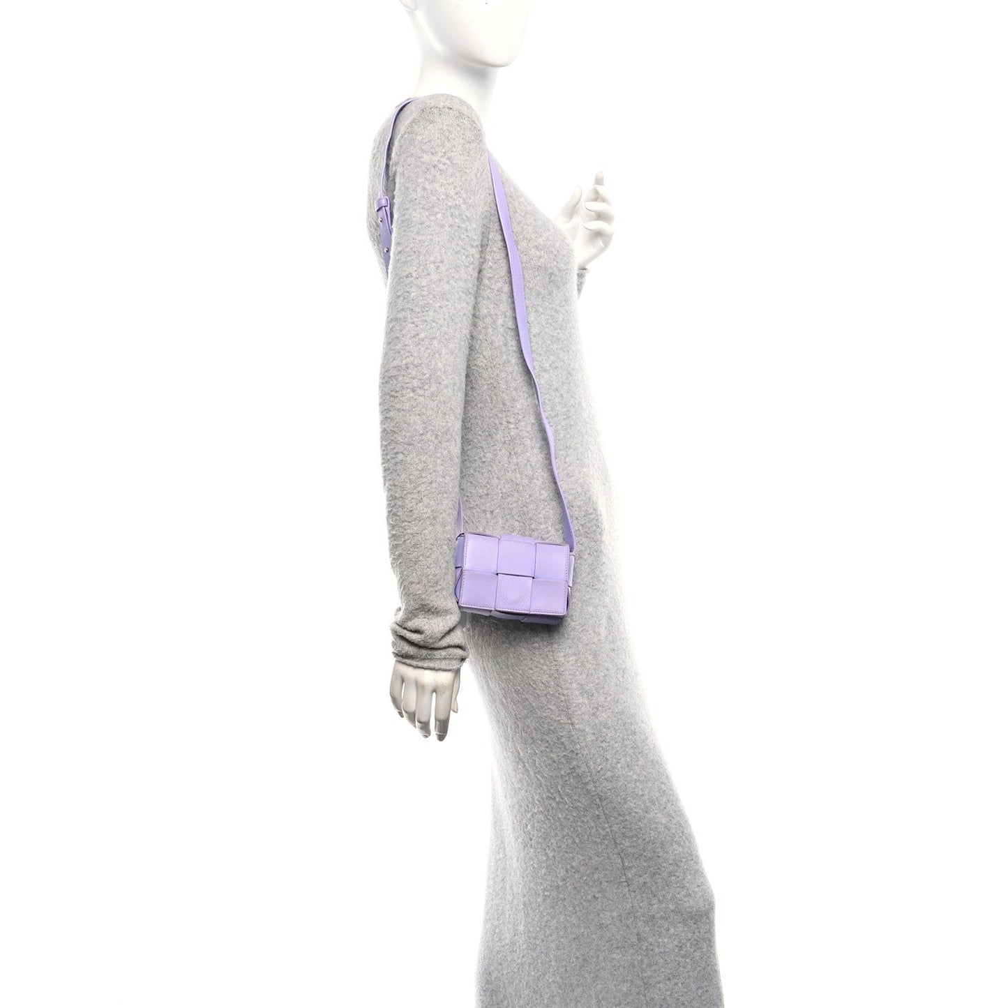 Lambskin Maxi Intrecciato Extra Mini Cassette Crossbody Bag Wisteria